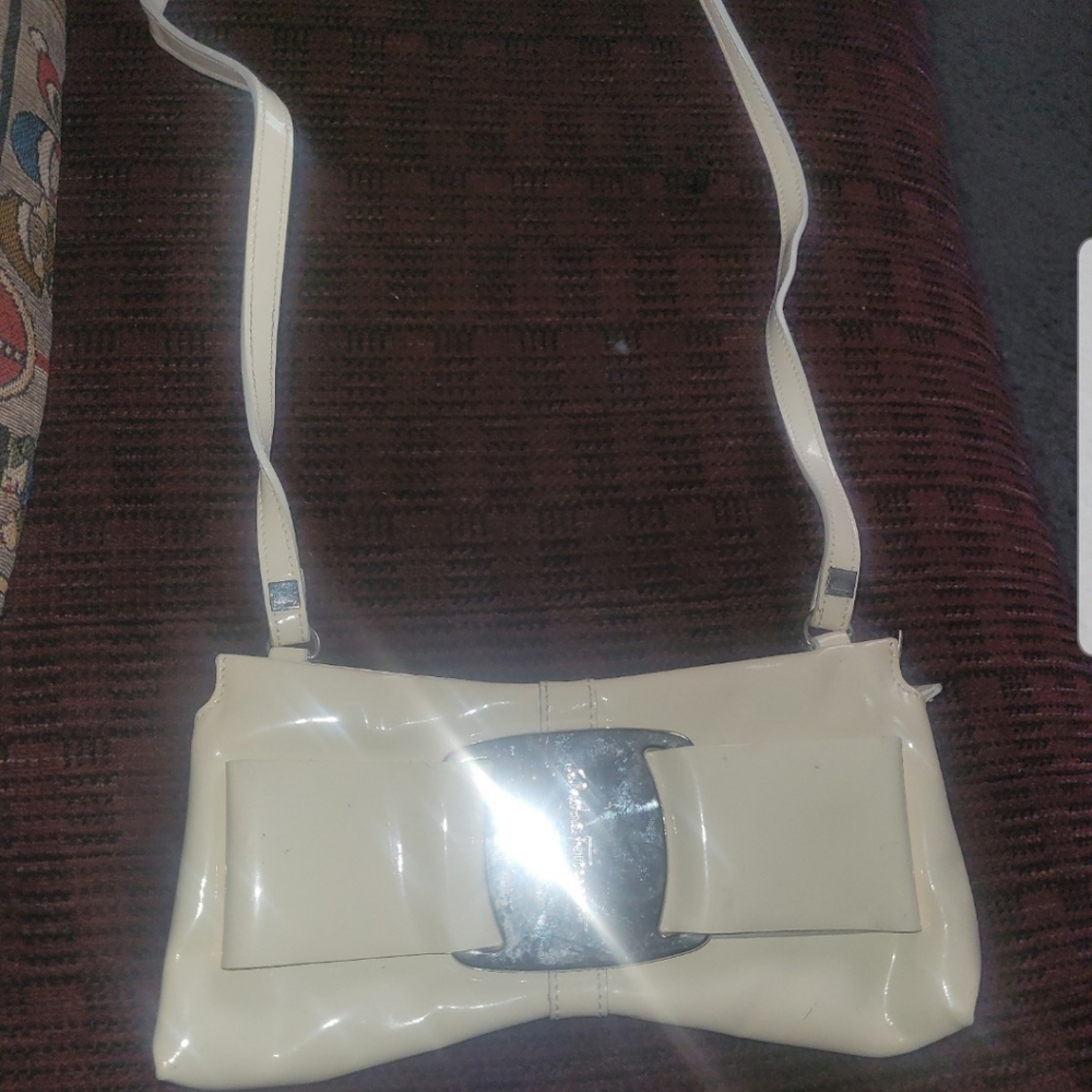 Salvatore Ferragamo silver satin mini